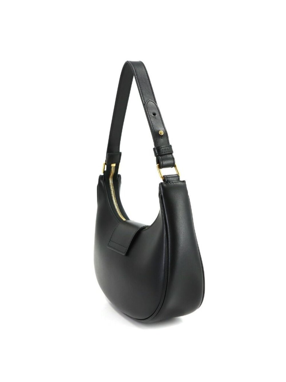 Celine Triomphe Ava Shoulder Bag Leather Black Gold - Picture 4 of 9
